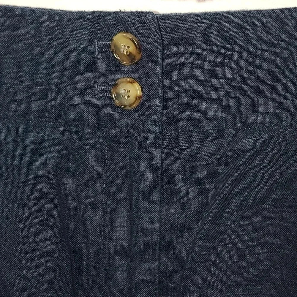 Talbots Bermuda Dark Navy 100% Linen Shorts Womens Size 16 - Picture 4 of 13